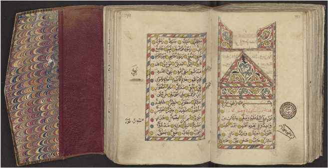 Illumination marking the start of the 201 names of The Prophet ﷺ. Natal, Sumatra, 1814
